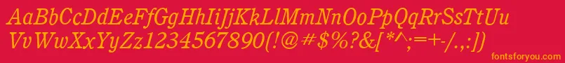 CalgaryBookitalic Font – Orange Fonts on Red Background
