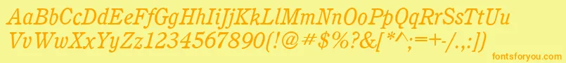 CalgaryBookitalic Font – Orange Fonts on Yellow Background