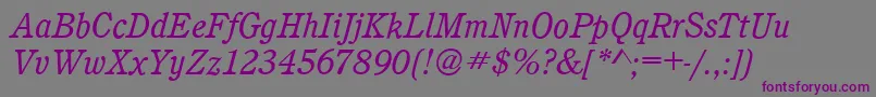 CalgaryBookitalic Font – Purple Fonts on Gray Background