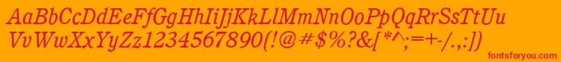 CalgaryBookitalic Font – Red Fonts on Orange Background