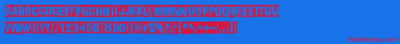 フォントDharmaPunk – 赤い文字の青い背景