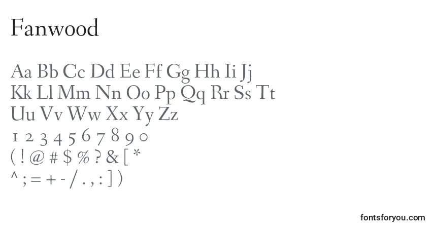 Schriftart Fanwood – Alphabet, Zahlen, spezielle Symbole