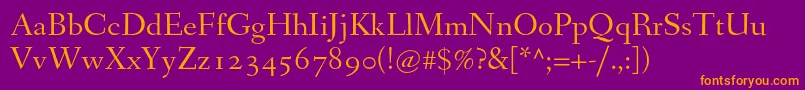 Fanwood Font – Orange Fonts on Purple Background