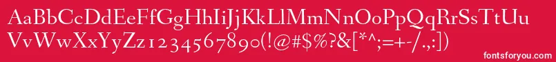 Fanwood Font – White Fonts on Red Background