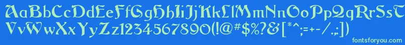 ArgosRegular Font – Green Fonts on Blue Background