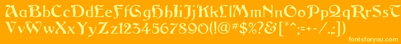 ArgosRegular-Schriftart – Gelbe Schriften auf orangefarbenem Hintergrund