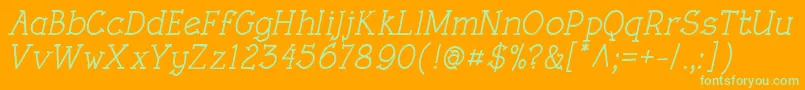 RoughLtMediumItalic Font – Green Fonts on Orange Background