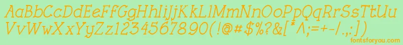 RoughLtMediumItalic Font – Orange Fonts on Green Background