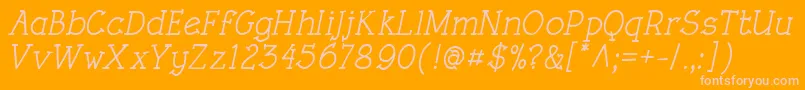 RoughLtMediumItalic Font – Pink Fonts on Orange Background