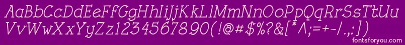 RoughLtMediumItalic Font – Pink Fonts on Purple Background