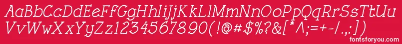 RoughLtMediumItalic Font – White Fonts on Red Background