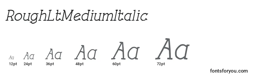 Größen der Schriftart RoughLtMediumItalic