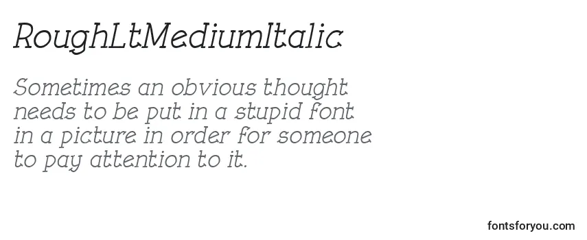 Review of the RoughLtMediumItalic Font