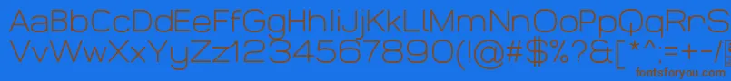 WidolteLightDemo-Schriftart – Braune Schriften auf blauem Hintergrund