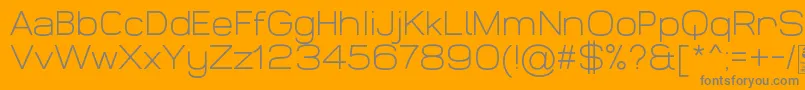 Fonte WidolteLightDemo – fontes cinzas em um fundo laranja
