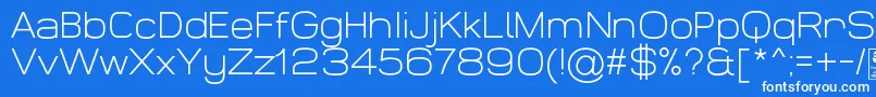 WidolteLightDemo-Schriftart – Weiße Schriften auf blauem Hintergrund