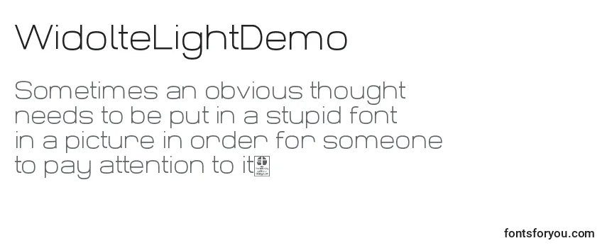 Review of the WidolteLightDemo Font