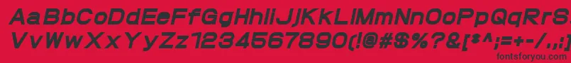 Czcionka ProtofetHeavyitalic – czarne czcionki na czerwonym tle