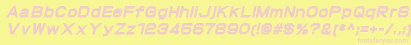 フォントProtofetHeavyitalic – ピンクのフォント、黄色の背景