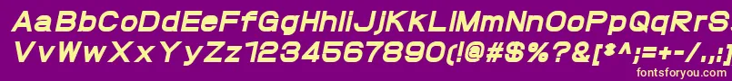 ProtofetHeavyitalic-fontti – keltaiset fontit violetilla taustalla
