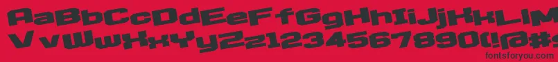 D3EgoistismLeaning-fontti – mustat fontit punaisella taustalla
