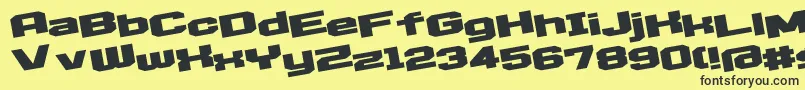 D3EgoistismLeaning-fontti – mustat fontit keltaisella taustalla