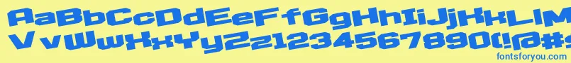 D3EgoistismLeaning Font – Blue Fonts on Yellow Background