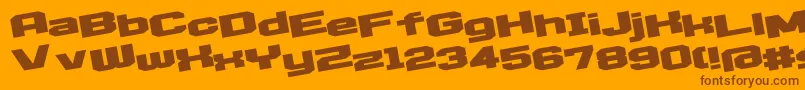D3EgoistismLeaning-Schriftart – Braune Schriften auf orangefarbenem Hintergrund