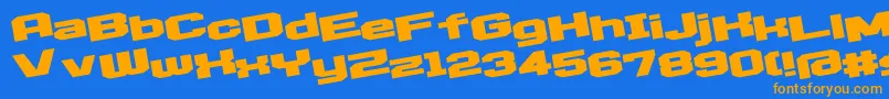 D3EgoistismLeaning Font – Orange Fonts on Blue Background