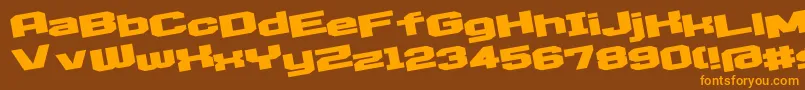 D3EgoistismLeaning-fontti – oranssit fontit ruskealla taustalla