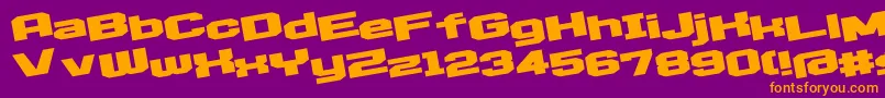 D3EgoistismLeaning Font – Orange Fonts on Purple Background