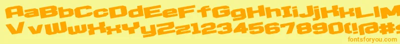 D3EgoistismLeaning-fontti – oranssit fontit keltaisella taustalla