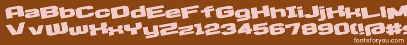 フォントD3EgoistismLeaning – 茶色の背景にピンクのフォント