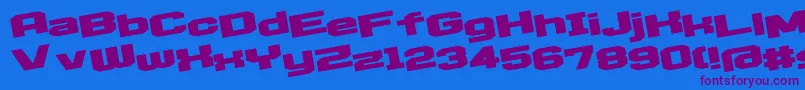 Шрифт D3EgoistismLeaning – фиолетовые шрифты на синем фоне