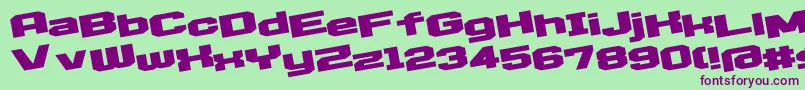 D3EgoistismLeaning Font – Purple Fonts on Green Background