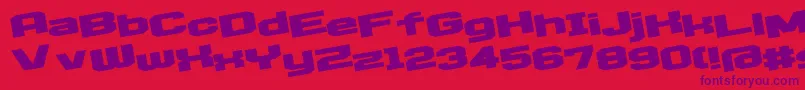 D3EgoistismLeaning Font – Purple Fonts on Red Background