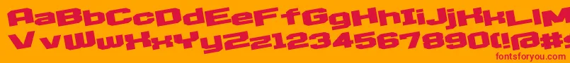 Fonte D3EgoistismLeaning – fontes vermelhas em um fundo laranja