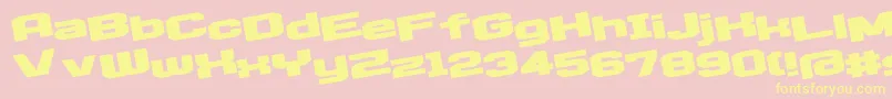D3EgoistismLeaning-Schriftart – Gelbe Schriften auf rosa Hintergrund