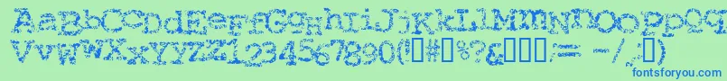 Typewriter ffy Font – Blue Fonts on Green Background