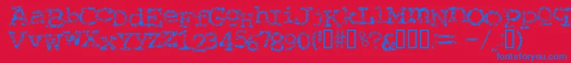 Typewriter ffy Font – Blue Fonts on Red Background