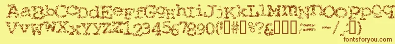 Typewriter ffy Font – Brown Fonts on Yellow Background