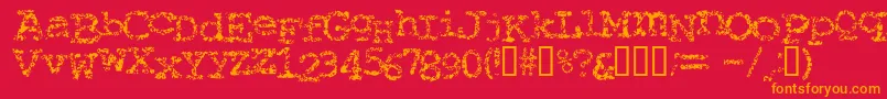 Typewriter ffy Font – Orange Fonts on Red Background