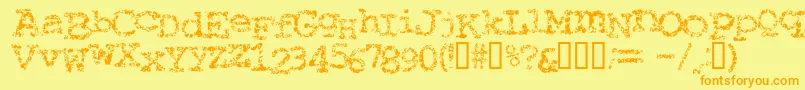 Typewriter ffy Font – Orange Fonts on Yellow Background