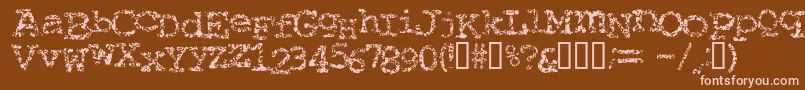 Typewriter ffy-Schriftart – Rosa Schriften auf braunem Hintergrund