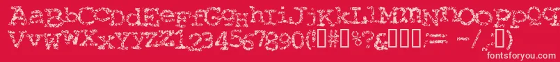 Typewriter ffy Font – Pink Fonts on Red Background