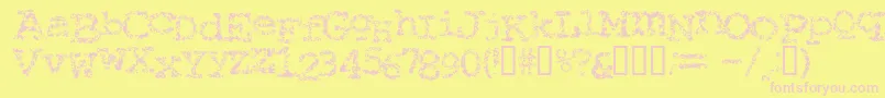 Typewriter ffy Font – Pink Fonts on Yellow Background