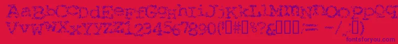 Typewriter ffy-Schriftart – Violette Schriften auf rotem Hintergrund