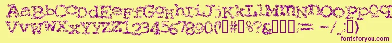 Typewriter ffy Font – Purple Fonts on Yellow Background