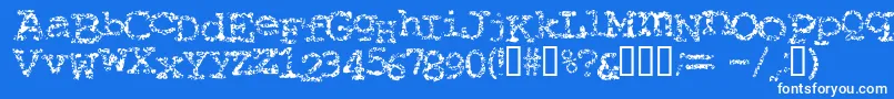 Typewriter ffy Font – White Fonts on Blue Background