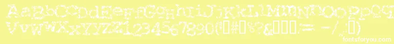 Typewriter ffy Font – White Fonts on Yellow Background